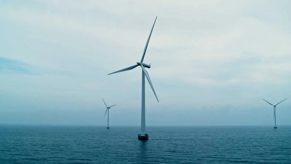 An offshore wind turbine from the RWE films