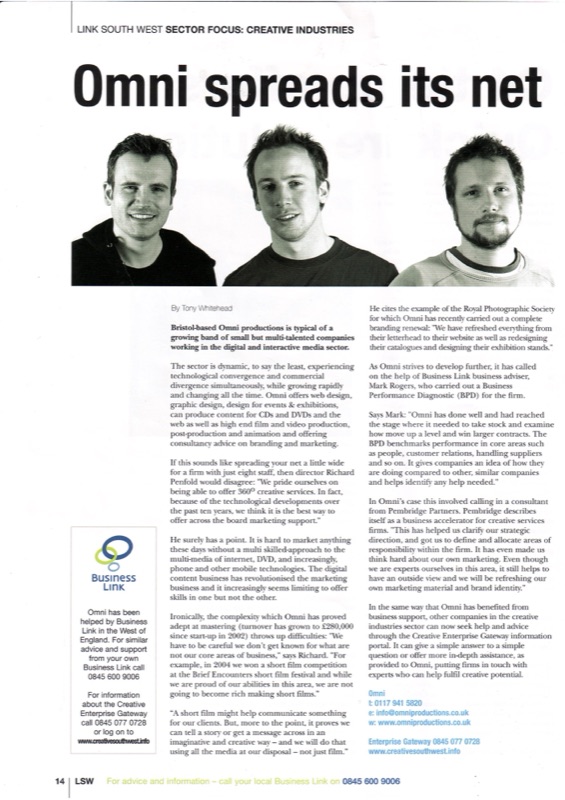 Business Link South West, 2007: Omni spreads its net