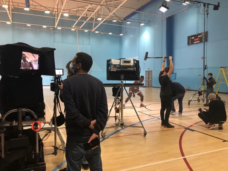 Shooting the UWE Bristol commercial in masks, November 2020