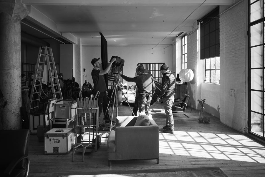 Behind the scenes on an Omni shoot